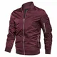 KEFITEVD Fliegerjacke Herren Bundeswehr Jacke Männer Bomberjacke Military Jacke Casual Freizeit Herbst Jacke Outdoor Windbreaker mit Innentasche Armeejacke Weinrot M (Etikett: L)