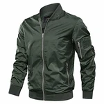 KEFITEVD Herren Bomber Blouson Jacke Dunkeloliv