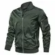 KEFITEVD Sommerjacke Herren Leicht Bomber Blouson Fliegerjacke mit Ärmeltasche Stehkragen Frühlingsjacke Militär Jacke Männer Outdoor Lässig Sportjacke Dunkeloliv M