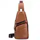 MANNUOSI Herren Brusttasche leder umhängetasche Sling Bag Crossbody Bag Sport Schultertasche Outdoor Reisen Wandern mehrere Taschen Sling Braun