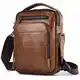 BAIGIO Umhängetasche Herren Klein Leder Schultertasche Herrentasche Vintage Crossbody Messenger Bag für Arbeit Reise Alltagsleben (Kaffeebraun)
