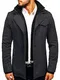 BOLF Herren Mantel Trenchcoat Revers Rückenschlitz Täglicher Stil ENOS 832 Dunkelgrau M [4D4]