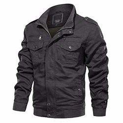 MAGCOMSEN Herren Militär Übergangsjacke Tactical Stil Grau