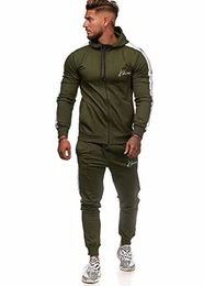 Herren Jogginganzug Trainingsanzug Sportanzug Jogginghose Hoodie-Sporthose Jogger Modell 3392 Oliv M