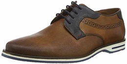 Herren Businessschuh DIJAN, Männer Schnürhalbschuhe, schnürung Business-Schuh anzugschuh Office Herren,Cognac/Pacific/Cognac,9 UK / 43 EU