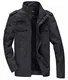 KEFITEVD Übergangsjacke Herren Winter Bomberjacke Biker Jacke US Army Jacket Retro Pilotenjacke Feldjacke Thermo Winterjacke Fleecejacke Männer Dunkelgrau M