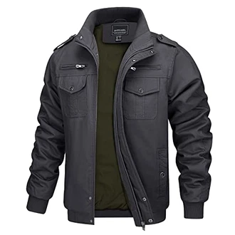 MAGCOMSEN Herren Militär Übergangsjacke Tactical Stil Grau