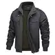 MAGCOMSEN Jacke Stehkragen Herren Übergangsjacke Frihling Fliegerjacke Casual Cargo Jacke Outdoor Leicht Herrenjacke, Grau XXL