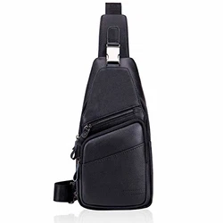 MANNUOSI Herren Schultertaschen Crossbody Tasche Schwarz
