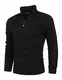 COOFANDY Herren Strickpullover Zip Neck Langarm Basics aus Baumwollmischung Feinstrick Pullover Sweat Sweatshirt