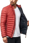 Indicode Herren Islington Steppjacke in Daunenjacken-Optik Übergangsjacke Rot