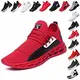 LINGTEU Sportschuhe Herren Turnschuhe Straßenlaufschuhe Laufschuhe Sneaker Leichtgewichts Freizeit Atmungsaktive für Gym Fitness Schuhe