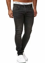 Designer Herren Jeans Hose Regular Skinny Fit Jeanshose Basic Stretch 605 Deep Grey Used 32/32