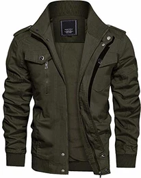 Winterjacke Herren Parka Feldjacke Business Jacke Army Jacke Winter Herrenjacke Warm Frühlingsjacke Kurz Parka Freizeitjacke Cargo Jacke Männer Arbeitsjacke Grün