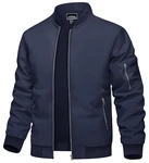 TACVASEN Herren Bomberjacke Fliegerjacke Übergangsjacke Pilotenjacke Marineblau