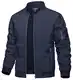 TACVASEN Herren Bomberjacke Fliegerjacke College Pilotenjacke Baseball Übergangsjacke Sportjacke Bomber Jacke mit Reißverschluss (M, Marineblau)