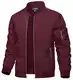 TACVASEN Herren Windbreaker College Jacke Bomberjacke Übergangsjacke Fliegerjacke Sommer Pilotenjacke Bomber Blouson Frühling (M, Weinrot)