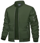 TACVASEN Herren Bomberjacke Fliegerjacke Übergangsjacke Pilotenjacke Armeegrün