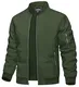 TACVASEN Herren Fliegerjacke Sommer Bomberjacke College Jacket Bomber Pilotenjacke Leicht Baseball Jacke Frühling Übergangsjacke (S, Armeegrün)