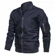 TACVASEN Männer Freizeitjacke Militär Baseballjacke Leichte Sportjacke Trainingsjacke Sportwear Bikerjacke mit Ärmeltaschen, Schwarzblau