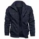 KEFITEVD Fliegerjacke Herren Herbstjacke Gefüttert Jacke Hersbt Winter Übergang Fleecefutter Cargo Arbeitsjacke Wandern Angeln Outdoorjacke Männer Dunkelblau M