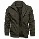 KEFITEVD Militär Jacke Herren Winter Gefüttert Fleecejacke Windschutz Windbreaker Kurz Mantel Jagdjacke Outdoor Freizeit Jacke Vintage Winterparka Männer Grün M