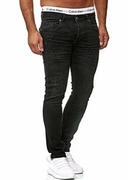 Designer Herren Jeans Hose Regular Skinny Fit Jeanshose Basic Stretch 603 Midnight Black Used 32/32