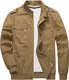 TACVASEN Cargojacke Herren Winter Übergangsjacke Militär Fliegerjacke Männer Frühling Jacke Outdoor Motorradjacke Winddicht Herrenjacke Parka Pilotenjacke Khaki