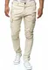 Indicode Herren Mathews Cargohose aus Baumwolle mit 8 Taschen   Lange Regular Fit Cargo Hose Baumwollhose Freizeithose Wanderhose Trekkinghose Men Pants Outdoorhose für Männer Fog M