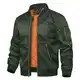 TACVASEN Herren Winddicht Bomberjacke Sportjacke Sweat Blouson Freizeitjacken Übergangsjacke mit Reißverschluss (M, Armeegrün)