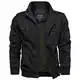 EKLENTSON Herren Arbeitsjacke Workwear Übergangsjacke Cargo Jacke mit Vielen Taschen Schwarz, M