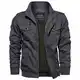 EKLENTSON Herren Militär Montagejacke Classic Schutzjacke Pilotenjacke Cargo Full Zip Grau, M