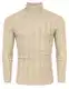 COOFANDY Rollkragenpullover Herren Zopfmutser Pullover Slim Fit Strickpullover Basic Langarmshirt Roll Neck Sweatshirt Khaki S