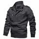 TACVASEN Fliegerjacke Herren Übergangsjacke Leichte Bomberjacke Military Feldjacke Baumwolle Herbstjacke Männer Arbeitsjacke Frühling Sommerjacke Sweatjacke Taschen Windbreaker Grau