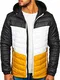 BOLF Herren Übergangsjacke Steppjacke Daunenjacke Sportjacke Freizeitjacke Kapuze Reißverschluss Street Style Sport Style Nature 5845 Schwarz M [4D4]