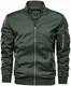 TACVASEN Fliegerjacke Herren Sommer Bomberjacke Männer College Jacke Bomber Pilotenjacke Leicht Baseball Jacke Frühling Herrenjacke Flieger Jacke Bequeme Übergangsjacke mit Tasche Grün
