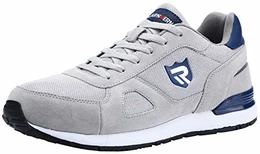 Sicherheitsschuhe Herren Damen, SRC rutschfeste Schuhe Arbeitsschuhe mit Stahlkappe Sportlich Schutzschuhe (43 EU Grau)