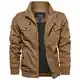 EKLENTSON Herrenjacke Bomberjacke Baumwolle Arbeitsjacke Herbst Piloten Windbreaker Coat, (Khaki, M)