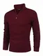 COOFANDY Herren Langarm Strickpullover Feinstrick Basics Pullover Grobstrick Pullover Mit Stehkragen Und Reißverschluss GrobstrickSweatshirt