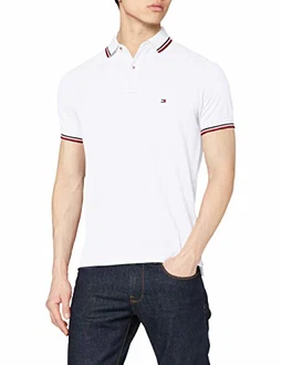 Tommy Hilfiger Herren Tommy Tipped Slim Polo Poloshirt White Tommy Hilfiger Herren Tommy Tipped Slim Polo Poloshirt White