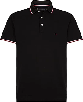 Tommy Hilfiger Herren Tommy Tipped Slim Polo Poloshirt Schwarz/black Tommy Hilfiger Herren Tommy Tipped Slim Polo Poloshirt Schwarz/black