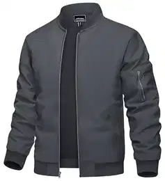 Herren Bomber Blouson Herbtsjacke Dünne Sommer Jacke Sportjacke Freizeit Outdoor Casual Laufjacke (M, Dunkelgrau)