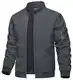 TACVASEN Herren Bomber Blouson Herbtsjacke Dünne Sommer Jacke Sportjacke Freizeit Outdoor Casual Laufjacke (M, Dunkelgrau)