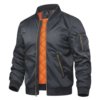 TACVASEN Herren Bomberjacke Fliegerjacke Pilotenjacke Dunkelgrau TACVASEN Herren Bomberjacke Fliegerjacke Pilotenjacke Dunkelgrau