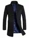 FTCayanz Herren Mantel Business Wollmantel Warm Wintermantel Lange Jacken Schwarz M
