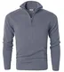 Garatia Herren Pullover Reißverschluss Stehkragen Zip Neck Langarm Baumwolle Feinstrick Pullover Sweatshirt Hellgrau M