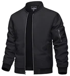 TACVASEN Bomberjacke Herren Übergangsjacke Schwarz