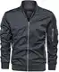 TACVASEN Übergangsjacke Herren College Jacke Männer Bomberjacke leichte Fliegerjacke US Army Pilotenjacke Bomber Motorradjacke Stehkragen Freizeitjacke Windjacke Baseballjacke Grau