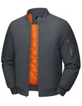 MAGCOMSEN Winterjacke Herren Fliegerjacke Classic Bomberjacke Grau
