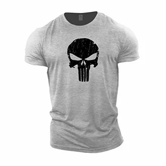 GYMTIER Bodybuilding T-Shirt Skull Grau GYMTIER Bodybuilding T-Shirt Skull Grau